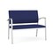 Lesro Newport 2 Seat Tandem Seating Metal Frame No Center Arms, Silver, OH Cobalt Upholstery NP1501 - alternate 1